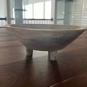 Footed Wooden Bowl